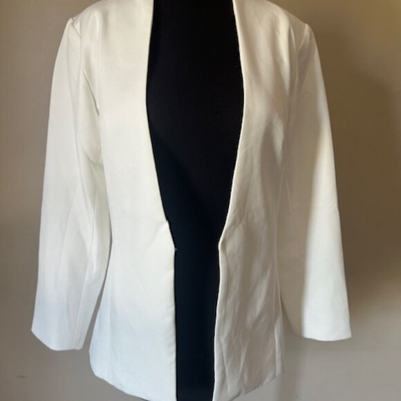 Chic White Open Front Blazer   8674  NWT Boutique - Picture 2 of 13